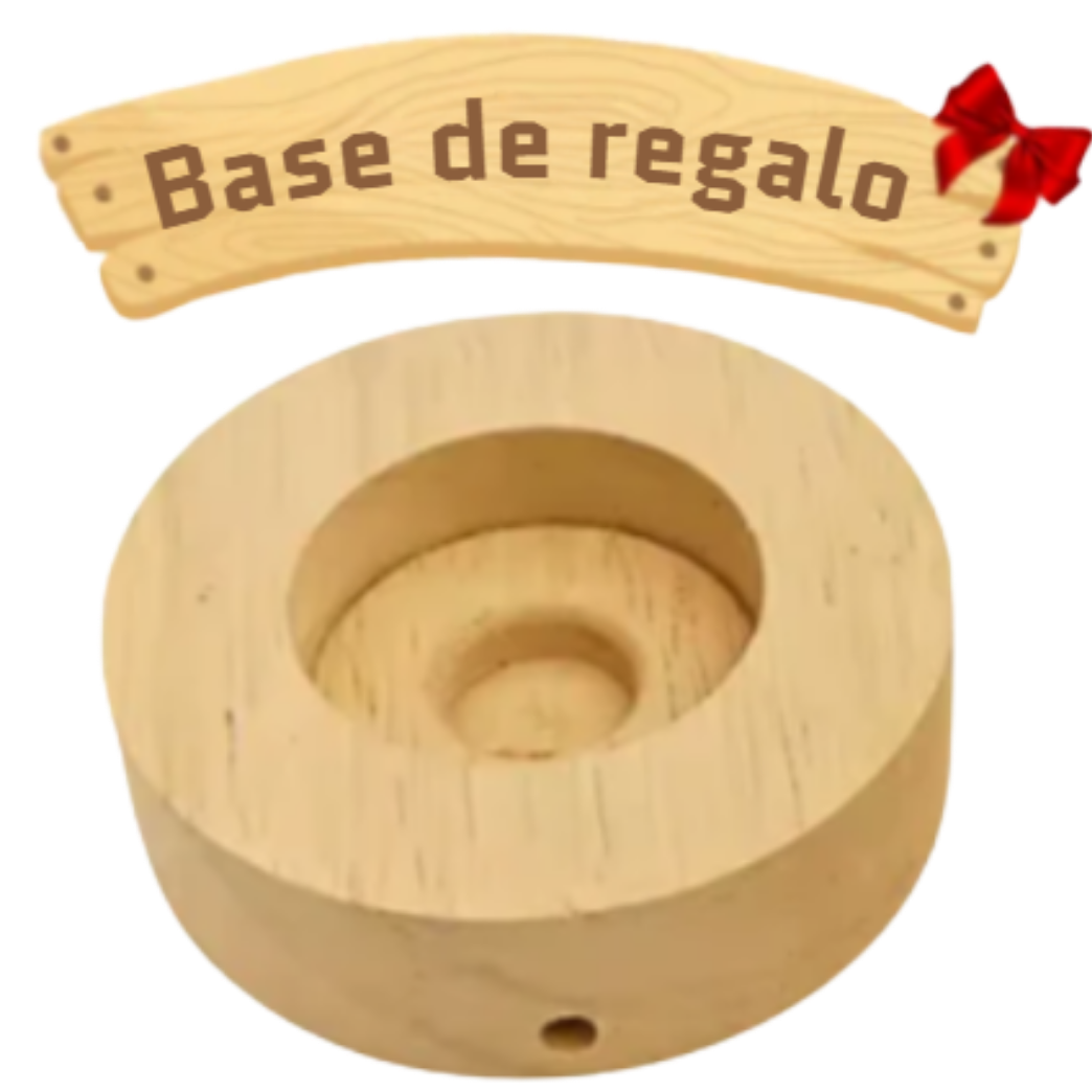 Base LED de madera