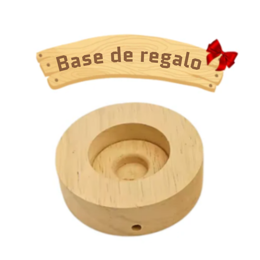 Base LED de madera